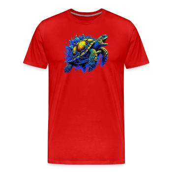 Turtle - Men's Premium Organic T-Shirt - red - Front - Damien (186cm)