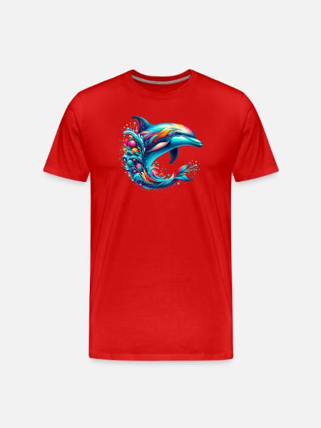 Dolphin - Men's Premium Organic T-Shirt - red
