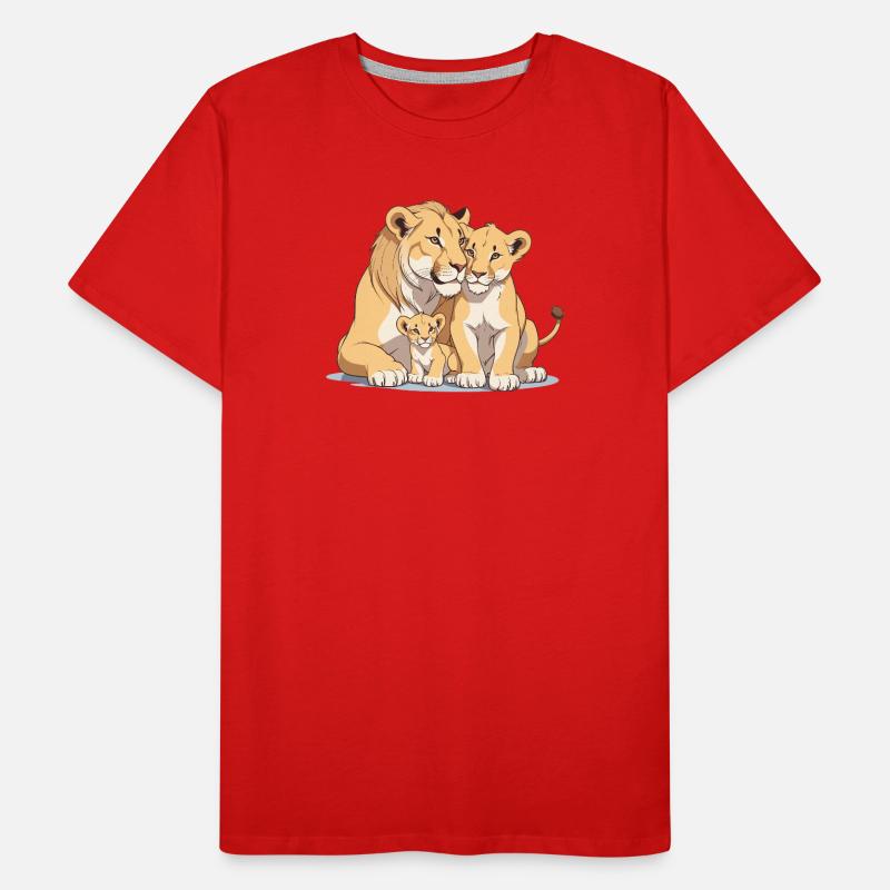 Löwenfamilie Männer Premium Bio T-Shirt