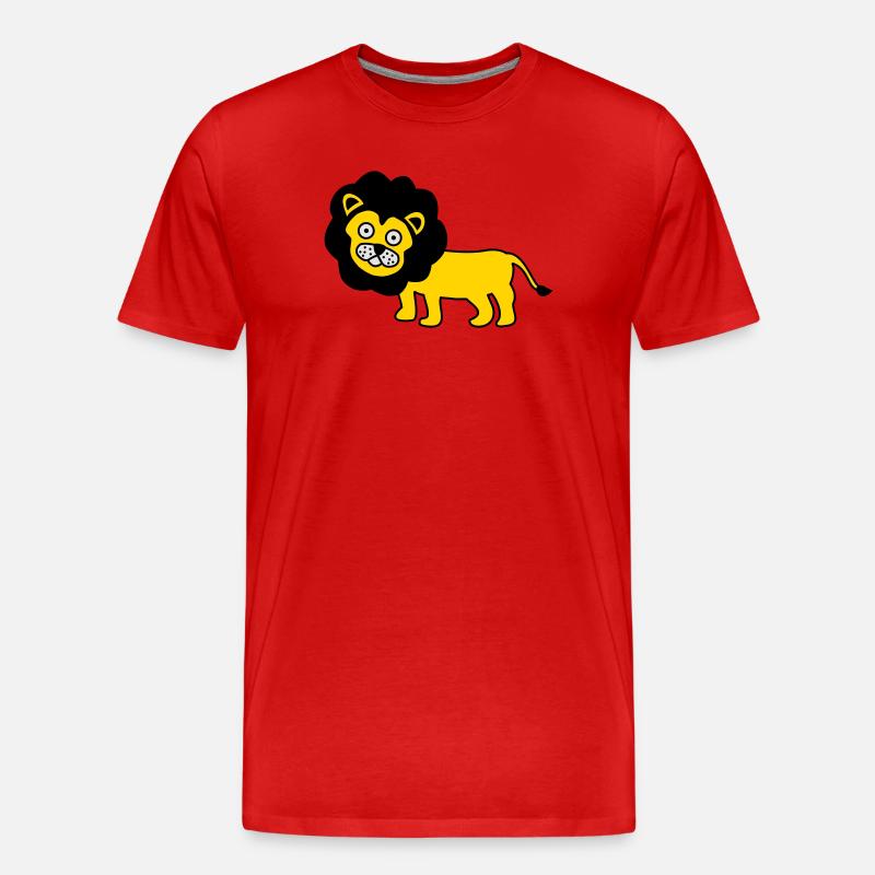 Löwe als Kinder Design - Männer Premium Bio T-Shirt - Rot