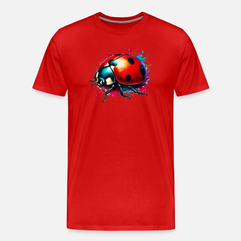 Marienkäfer - Männer Premium Bio T-Shirt - Rot
