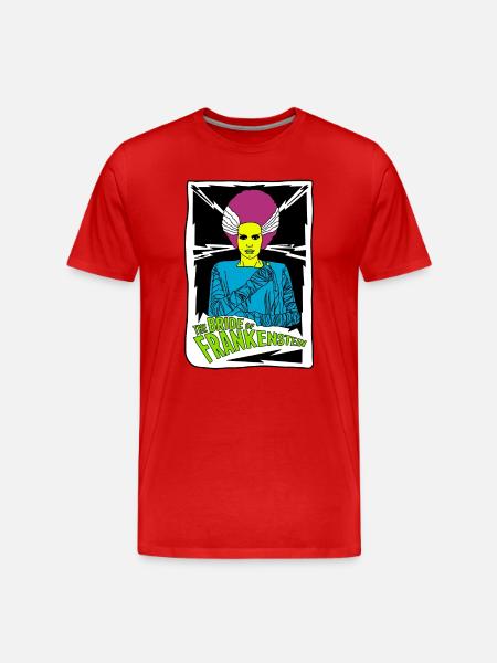 Bride of Franky Retro Poster Design - Men's Premium Organic T-Shirt - red