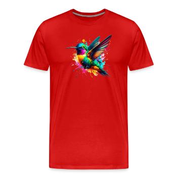 Hummingbird - Men's Premium Organic T-Shirt - red - Front - Damien (186cm)