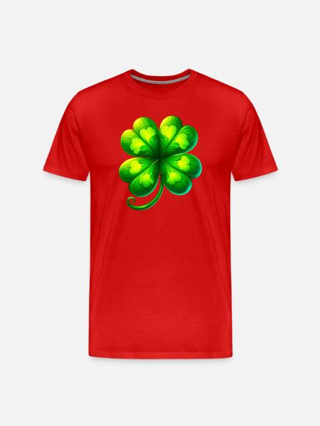 Four-leaf clover - Men's Premium Organic T-Shirt - red