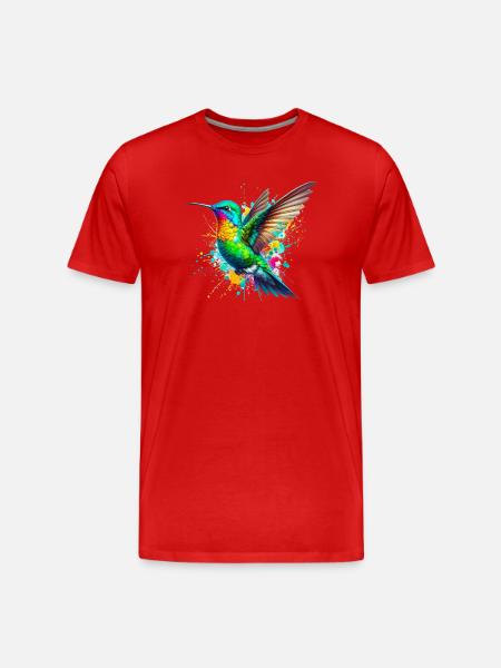 Hummingbird - Men's Premium Organic T-Shirt - red