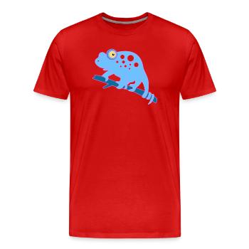 Chamaeleon tier - Männer Premium Bio T-Shirt - Rot - Vorne - Damien (186cm)