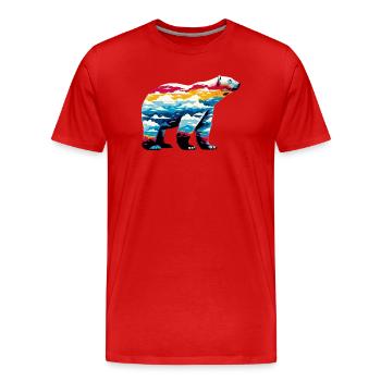 Ours blanc - T-shirt bio Premium Homme - rouge - Devant - Damien (186cm)
