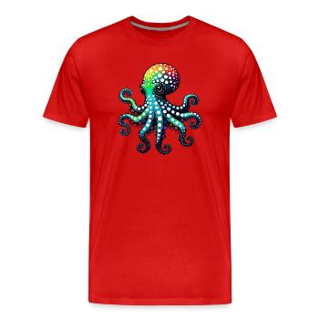 Pieuvre - T-shirt bio Premium Homme - rouge - Devant - Damien (186cm)