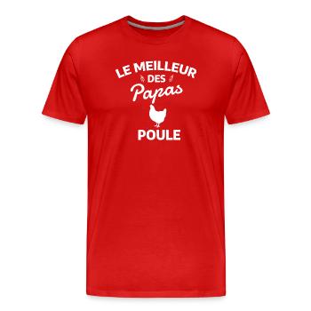 Das Beste von Papa-Hühnern - Männer Premium Bio T-Shirt - Rot - Vorne - Damien (186cm)