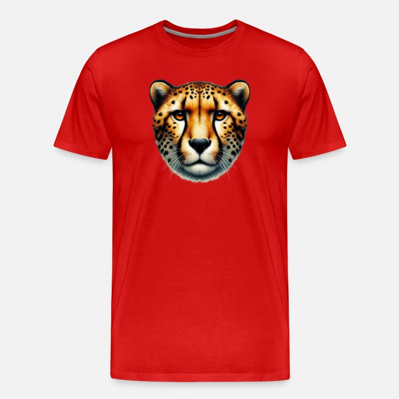 Gepard - Männer Premium Bio T-Shirt - Rot