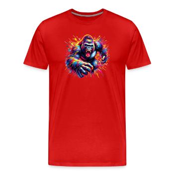 Gorilla - Men's Premium Organic T-Shirt - red - Front - Damien (186cm)