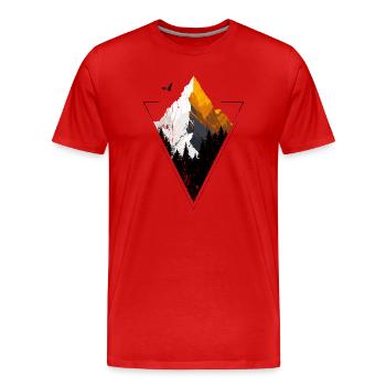 Aussicht auf den Golden Peak Mountain - Männer Premium Bio T-Shirt - Rot - Vorne - Damien (186cm)