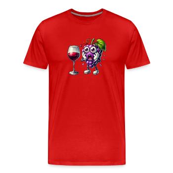Lustiges Wein Trauben Design - Männer Premium Bio T-Shirt - Rot - Vorne - Damien (186cm)