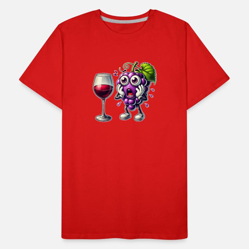 Lustiges Wein Trauben Design Männer Premium Bio T-Shirt