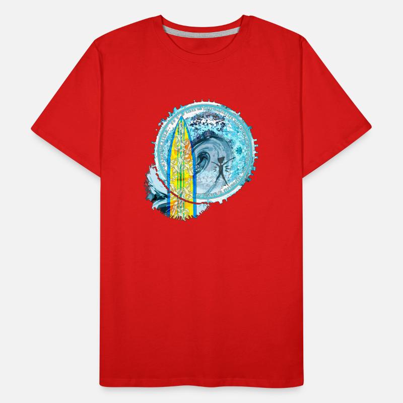 Vagues de surf Abstrait Impression d’art T-shirt bio Premium Homme