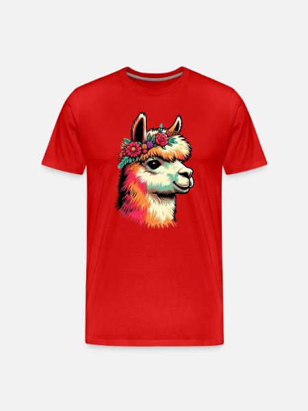 Alpaca - Men's Premium Organic T-Shirt - red