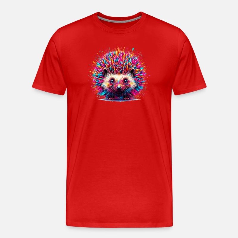 Igel - Männer Premium Bio T-Shirt - Rot