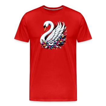 Cygne - T-shirt bio Premium Homme - rouge - Devant - Damien (186cm)