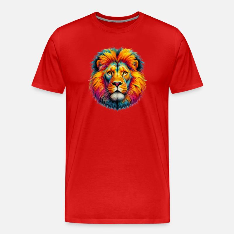 Löwe - Männer Premium Bio T-Shirt - Rot