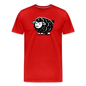Mouton noir - T-shirt bio Premium Homme - rouge - Devant - Damien (186cm)