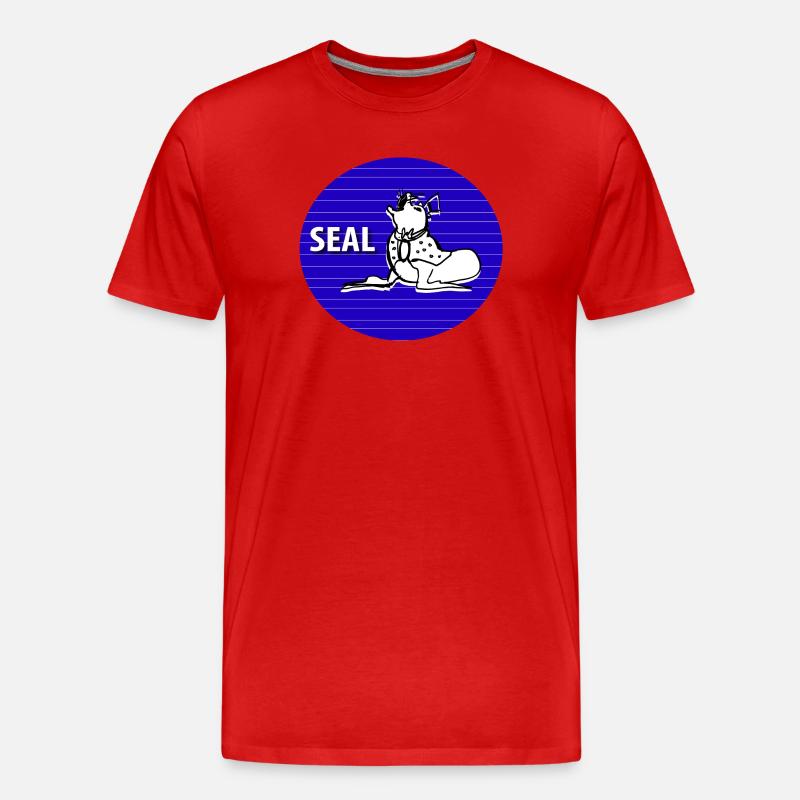 Seehund - Männer Premium Bio T-Shirt - Rot