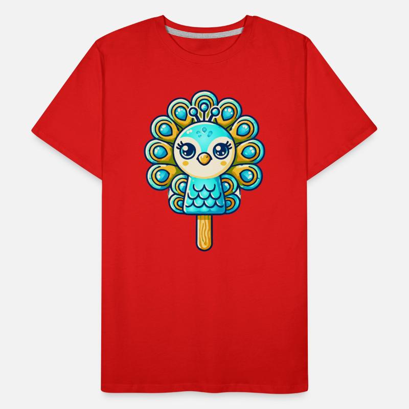 Ein Eis in Form eines lächelnden Pfaus Männer Premium Bio T-Shirt