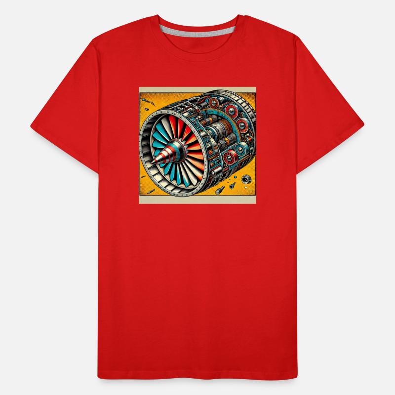 Turbine Unleashed: Comic Art - Airplane Turbine Men's Premium Organic T-Shirt