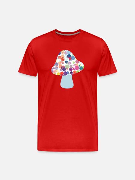 Mushroom Lucky Charm Fall Dots Colorful Kids Dots - Men's Premium Organic T-Shirt - red