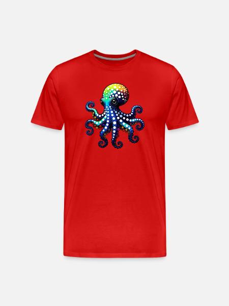 Octopus - Men's Premium Organic T-Shirt - red