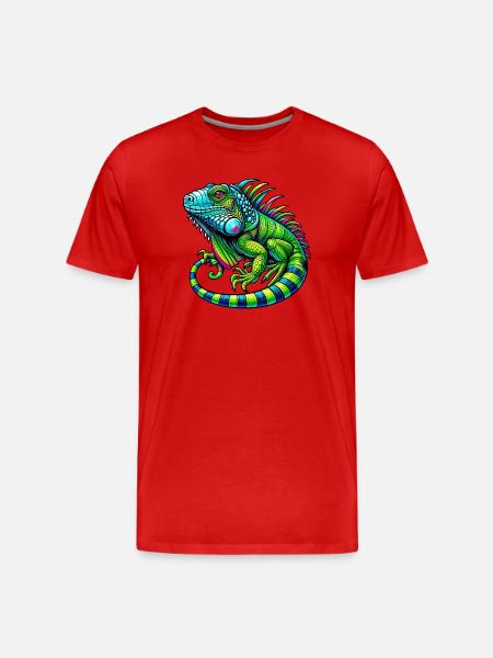 Iguana - Men's Premium Organic T-Shirt - red