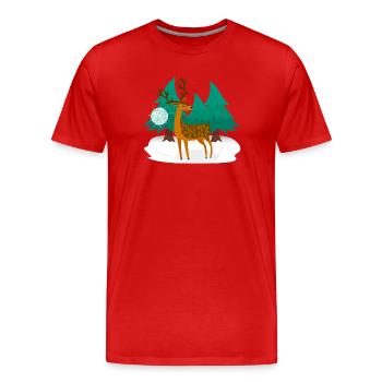 Discothèque Hirsch - T-shirt bio Premium Homme - rouge - Devant - Damien (186cm)