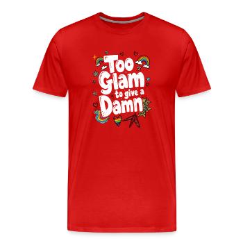 TROP GLAMOUR POUR S’EN SOUCIER - T-shirt bio Premium Homme - rouge - Devant - Damien (186cm)