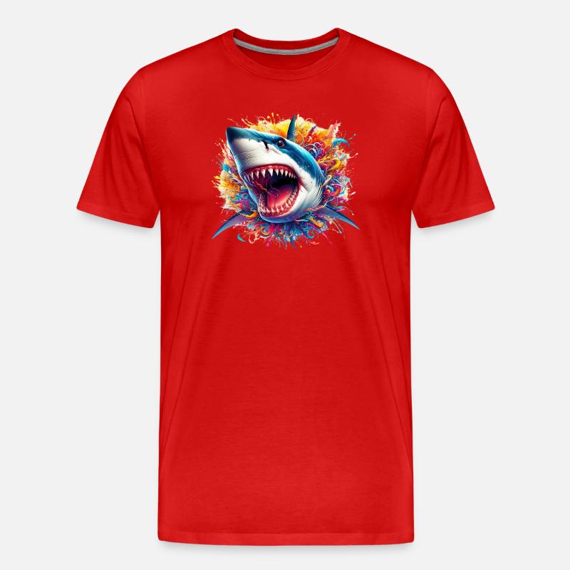 Hai - Männer Premium Bio T-Shirt - Rot
