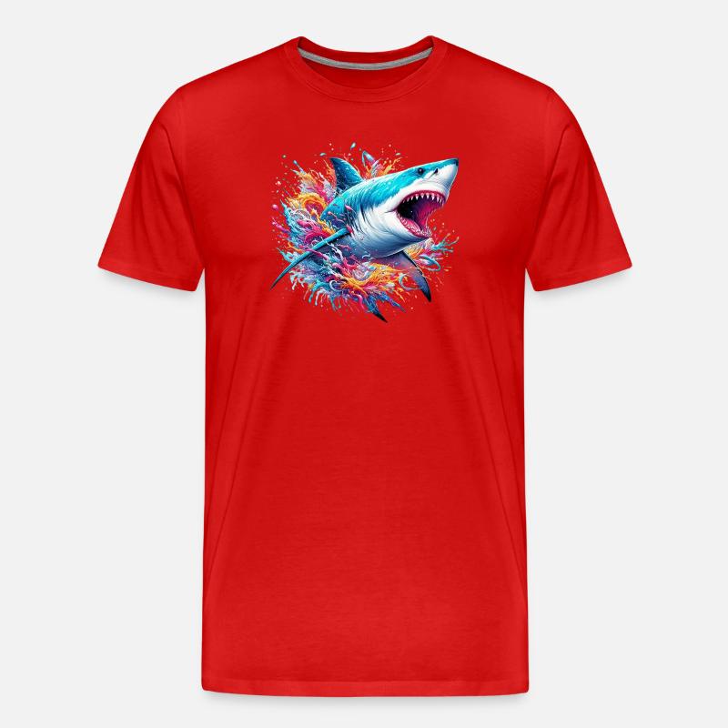 Hai - Männer Premium Bio T-Shirt - Rot