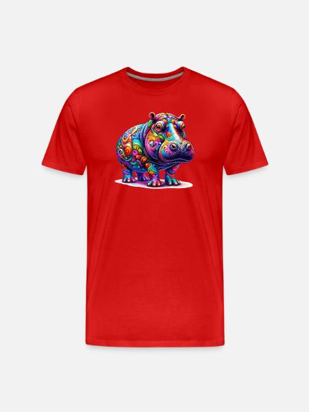 Hippopotame - T-shirt bio Premium Homme - rouge
