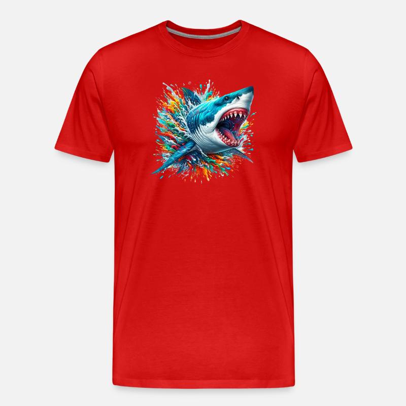 Hai - Männer Premium Bio T-Shirt - Rot