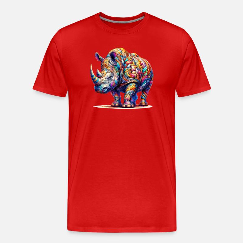 Nashorn - Männer Premium Bio T-Shirt - Rot