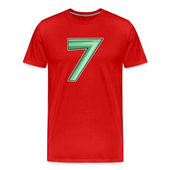 Motif sept numéro 7 - T-shirt bio Premium Homme - rouge - Devant - Damien (186cm)