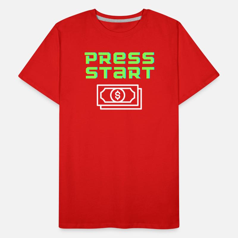 Appuyez sur Start Retro Arcade Bill T-shirt bio Premium Homme