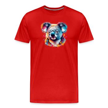Koala - Männer Premium Bio T-Shirt - Rot - Vorne - Damien (186cm)
