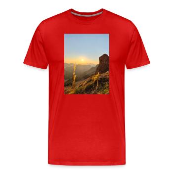 Sunset - Men's Premium Organic T-Shirt - red - Front - Damien (186cm)