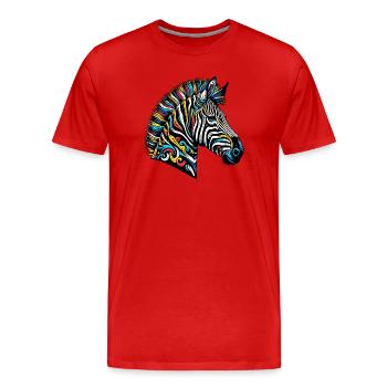 Zebra - Men's Premium Organic T-Shirt - red - Front - Damien (186cm)