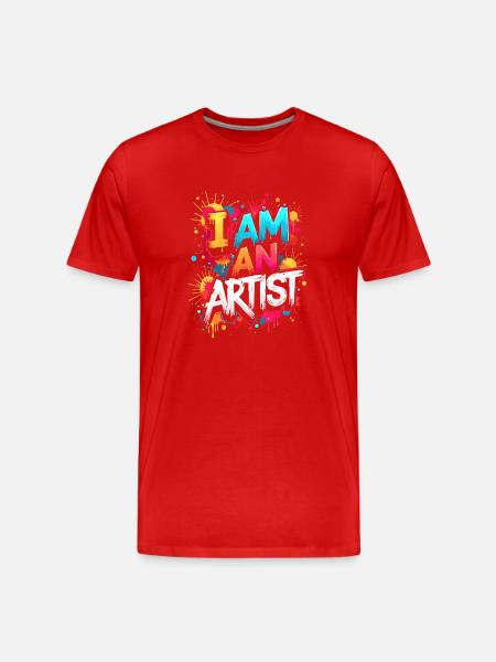 ICH BIN KÜNSTLER - Männer Premium Bio T-Shirt - Rot