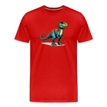 Dinosaure - T-shirt bio Premium Homme - rouge - Devant - Damien (186cm)