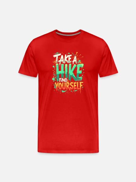 TAKE A HIKE, FIND YOURSELF - Men's Premium Organic T-Shirt - red
