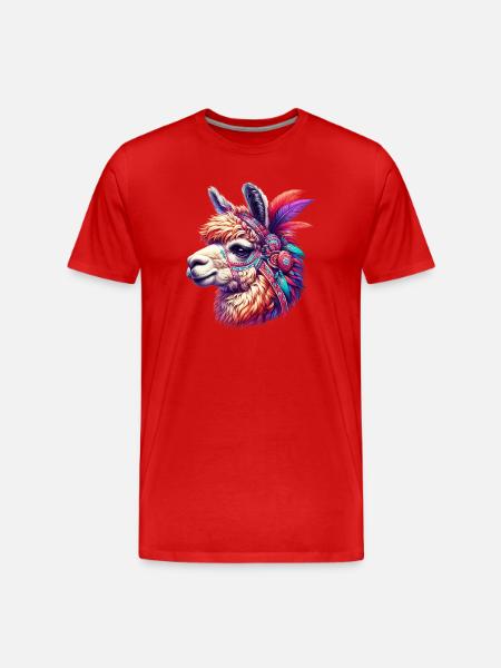 Alpaca - Men's Premium Organic T-Shirt - red