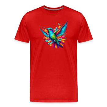Hummingbird - Men's Premium Organic T-Shirt - red - Front - Damien (186cm)