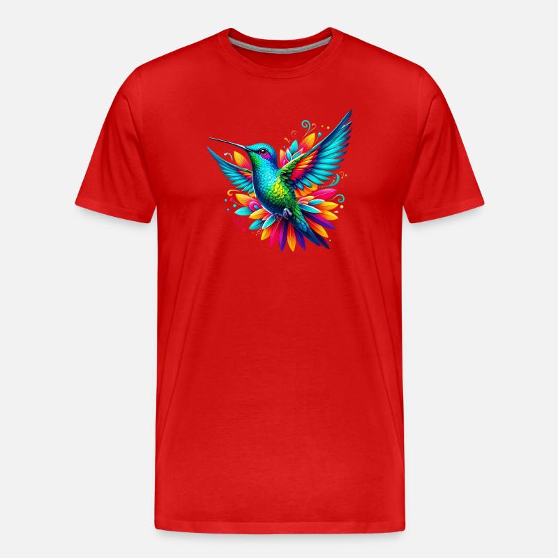 Kolibri - Männer Premium Bio T-Shirt - Rot