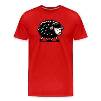 Mouton noir - T-shirt bio Premium Homme - rouge - Devant - Damien (186cm)