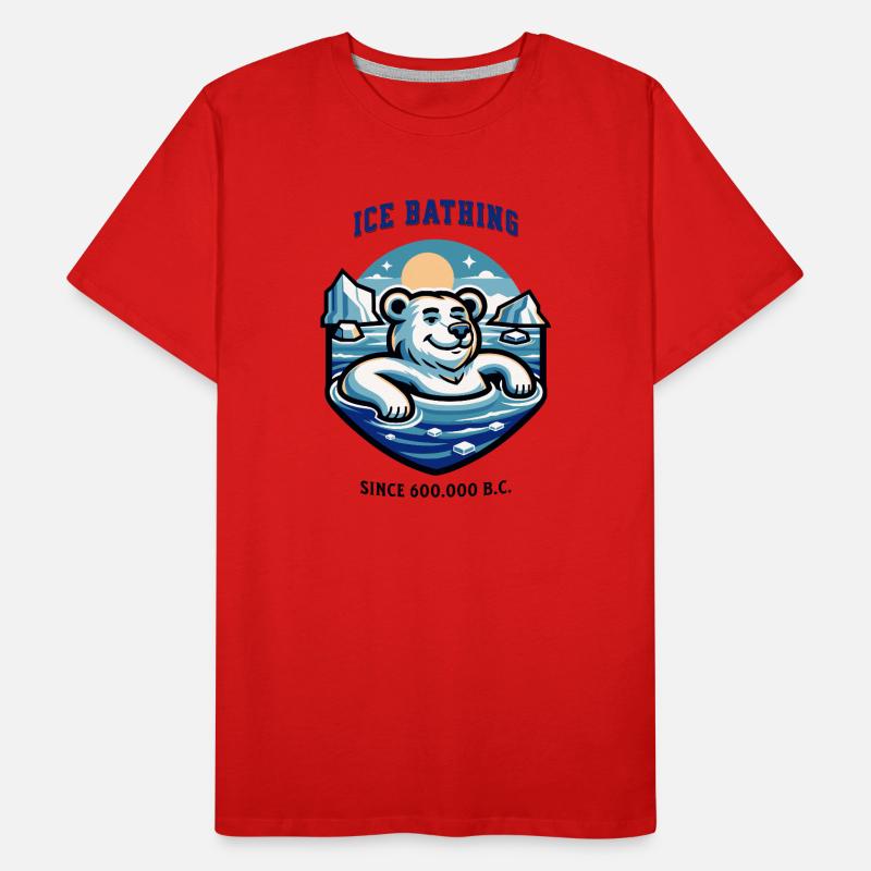 relaxed polar bear while bathing funny saying Men's Premium Organic T-Shirt